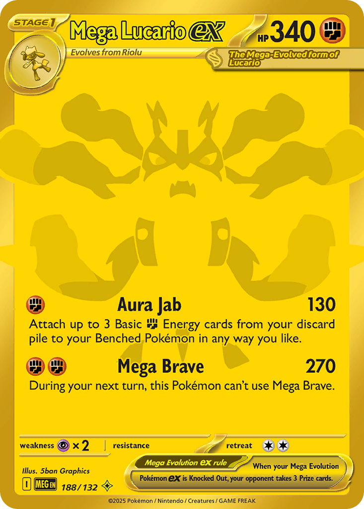 Mega Lucario ex Mega Evolution 188 Pokemon card